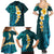 Turquosie Polynesia Family Matching Summer Maxi Dress and Hawaiian Shirt Plumeria Tropical Leaves With Galaxy Polynesian Art LT14 - Polynesian Pride