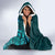 Turquosie Polynesia Hooded Blanket Plumeria Tropical Leaves With Galaxy Polynesian Art LT14 - Polynesian Pride