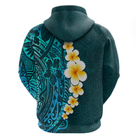 Turquoise Polynesia Hoodie Plumeria Tropical Leaves With Galaxy Polynesian Art LT14 - Polynesian Pride