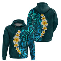 Turquoise Polynesia Hoodie Plumeria Tropical Leaves With Galaxy Polynesian Art LT14 - Polynesian Pride