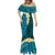 Turquosie Polynesia Mermaid Dress Plumeria Tropical Leaves With Galaxy Polynesian Art LT14 - Polynesian Pride