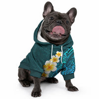Turquoise Tropical Plumeria With Galaxy Polynesian Art Pet Hoodie LT14 - Polynesian Pride
