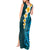 Turquosie Polynesia Tank Maxi Dress Plumeria Tropical Leaves With Galaxy Polynesian Art LT14 - Polynesian Pride