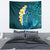 Turquosie Polynesia Tapestry Plumeria Tropical Leaves With Galaxy Polynesian Art LT14 - Polynesian Pride