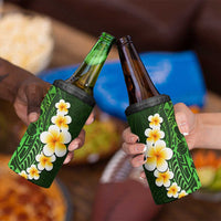 Green Polynesia 4 in 1 Can Cooler Tumbler Plumeria Tropical Leaves With Galaxy Polynesian Art LT14 - Polynesian Pride