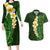 Green Polynesia Couples Matching Long Sleeve Bodycon Dress and Hawaiian Shirt Plumeria Tropical Leaves With Galaxy Polynesian Art LT14 Green - Polynesian Pride