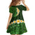 Green Polynesia Family Matching Off Shoulder Long Sleeve Dress and Hawaiian Shirt Plumeria Tropical Leaves With Galaxy Polynesian Art LT14 - Polynesian Pride