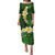 Green Polynesia Family Matching Puletasi Dress and Hawaiian Shirt Plumeria Tropical Leaves With Galaxy Polynesian Art LT14 Mom's Dress Green - Polynesian Pride