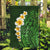 Green Polynesia Garden Flag Plumeria Tropical Leaves With Galaxy Polynesian Art LT14 Garden Flag Green - Polynesian Pride