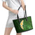 Green Polynesia Leather Tote Bag Plumeria Tropical Leaves With Galaxy Polynesian Art LT14 - Polynesian Pride