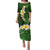 Green Polynesia Puletasi Plumeria Tropical Leaves With Galaxy Polynesian Art LT14 Long Dress Green - Polynesian Pride