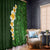 Green Polynesia Window Curtain Plumeria Tropical Leaves With Galaxy Polynesian Art LT14 - Polynesian Pride