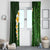 Green Polynesia Window Curtain Plumeria Tropical Leaves With Galaxy Polynesian Art LT14 - Polynesian Pride