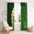 Green Polynesia Window Curtain Plumeria Tropical Leaves With Galaxy Polynesian Art LT14 - Polynesian Pride