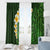 Green Polynesia Window Curtain Plumeria Tropical Leaves With Galaxy Polynesian Art LT14 - Polynesian Pride