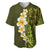 Lime Green Tropical Plumeria With Galaxy Polynesian Art Baseball Jersey LT14 Lime Green - Polynesian Pride