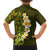 Lime Green Tropical Plumeria With Galaxy Polynesian Art Family Matching Long Sleeve Bodycon Dress and Hawaiian Shirt LT14 - Polynesian Pride