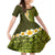 Lime Green Tropical Plumeria With Galaxy Polynesian Art Family Matching Long Sleeve Bodycon Dress and Hawaiian Shirt LT14 Daughter's Dress Lime Green - Polynesian Pride