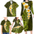 Lime Green Tropical Plumeria With Galaxy Polynesian Art Family Matching Long Sleeve Bodycon Dress and Hawaiian Shirt LT14 - Polynesian Pride