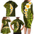 Lime Green Tropical Plumeria With Galaxy Polynesian Art Family Matching Long Sleeve Bodycon Dress and Hawaiian Shirt LT14 - Polynesian Pride