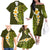 Lime Green Tropical Plumeria With Galaxy Polynesian Art Family Matching Off Shoulder Long Sleeve Dress and Hawaiian Shirt LT14 - Polynesian Pride