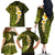 Lime Green Tropical Plumeria With Galaxy Polynesian Art Family Matching Off Shoulder Long Sleeve Dress and Hawaiian Shirt LT14 - Polynesian Pride