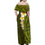 Lime Green Tropical Plumeria With Galaxy Polynesian Art Family Matching Off Shoulder Maxi Dress and Hawaiian Shirt LT14 - Polynesian Pride