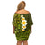 Lime Green Tropical Plumeria With Galaxy Polynesian Art Family Matching Off Shoulder Short Dress and Hawaiian Shirt LT14 - Polynesian Pride