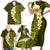 Lime Green Tropical Plumeria With Galaxy Polynesian Art Family Matching Short Sleeve Bodycon Dress and Hawaiian Shirt LT14 - Polynesian Pride