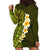 Lime Green Tropical Plumeria With Galaxy Polynesian Art Hoodie Dress LT14 - Polynesian Pride