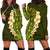 Lime Green Tropical Plumeria With Galaxy Polynesian Art Hoodie Dress LT14 - Polynesian Pride