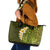 Lime Green Tropical Plumeria With Galaxy Polynesian Art Leather Tote Bag LT14 Lime Green - Polynesian Pride