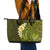 Lime Green Tropical Plumeria With Galaxy Polynesian Art Leather Tote Bag LT14 - Polynesian Pride