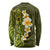 Lime Green Tropical Plumeria With Galaxy Polynesian Art Long Sleeve Shirt LT14 - Polynesian Pride