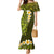 Lime Green Tropical Plumeria With Galaxy Polynesian Art Mermaid Dress LT14 Women Lime Green - Polynesian Pride