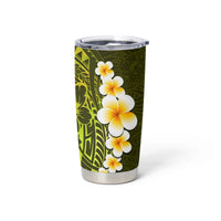 Lime Green Tropical Plumeria With Galaxy Polynesian Art Tumbler Cup LT14 - Polynesian Pride