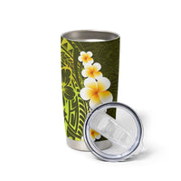 Lime Green Tropical Plumeria With Galaxy Polynesian Art Tumbler Cup LT14 - Polynesian Pride