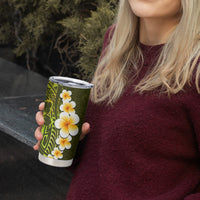 Lime Green Tropical Plumeria With Galaxy Polynesian Art Tumbler Cup LT14 - Polynesian Pride