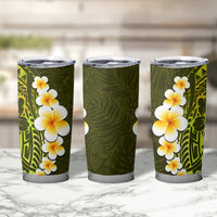 Lime Green Tropical Plumeria With Galaxy Polynesian Art Tumbler Cup LT14 - Polynesian Pride