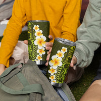 Lime Green Tropical Plumeria With Galaxy Polynesian Art Tumbler Cup LT14 - Polynesian Pride