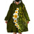 Lime Green Tropical Plumeria With Galaxy Polynesian Art Wearable Blanket Hoodie LT14 - Polynesian Pride