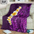 Purple Tropical Plumeria With Galaxy Polynesian Art Blanket LT14 - Polynesian Pride