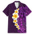 Purple Tropical Plumeria With Galaxy Polynesian Art Family Matching Mermaid Dress and Hawaiian Shirt LT14 Dad's Shirt - Short Sleeve Purple - Polynesian Pride