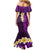 Purple Tropical Plumeria With Galaxy Polynesian Art Family Matching Mermaid Dress and Hawaiian Shirt LT14 - Polynesian Pride