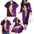 Purple Tropical Plumeria With Galaxy Polynesian Art Family Matching Off Shoulder Long Sleeve Dress and Hawaiian Shirt LT14 - Polynesian Pride