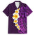 Purple Tropical Plumeria With Galaxy Polynesian Art Family Matching Off Shoulder Long Sleeve Dress and Hawaiian Shirt LT14 Dad's Shirt - Short Sleeve Purple - Polynesian Pride