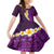 Purple Tropical Plumeria With Galaxy Polynesian Art Family Matching Puletasi Dress and Hawaiian Shirt LT14 Daughter's Dress Purple - Polynesian Pride