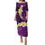 Purple Tropical Plumeria With Galaxy Polynesian Art Family Matching Puletasi Dress and Hawaiian Shirt LT14 Mom's Dress Purple - Polynesian Pride