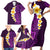 Purple Tropical Plumeria With Galaxy Polynesian Art Family Matching Short Sleeve Bodycon Dress and Hawaiian Shirt LT14 - Polynesian Pride