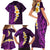 Purple Tropical Plumeria With Galaxy Polynesian Art Family Matching Short Sleeve Bodycon Dress and Hawaiian Shirt LT14 - Polynesian Pride